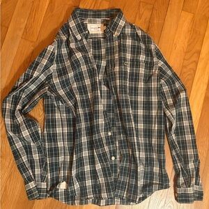 Lacoste Green and White Checkered Shirt